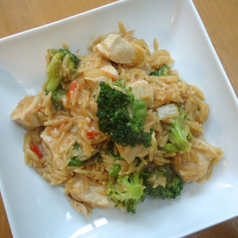 Chicken with Orzo, Broccoli & Tomatoes