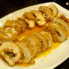 Chicken Breasts Stuffed with Pesto Rosso, Arugula & Mozzarella Cheese